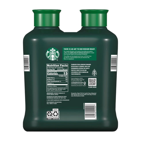 Starbucks Unsweetened Medium Roast Iced Coffee, 2 pk./48 fl. oz.