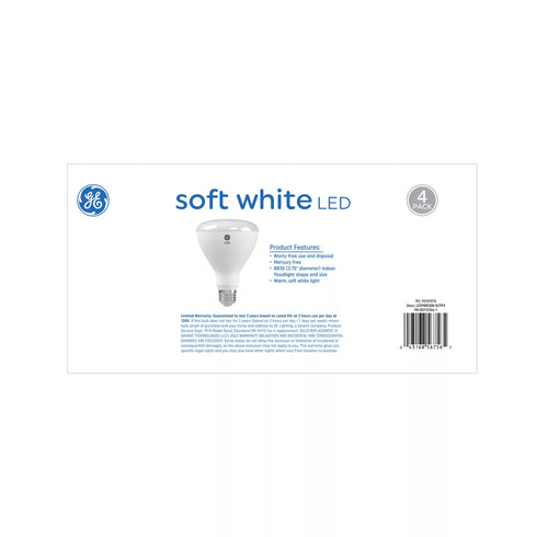 GE 65W LED BR30 Indoor Floodlight Bulbs, 4 pk. - Soft White