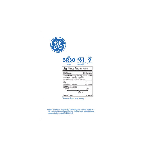 GE 65W LED BR30 Indoor Floodlight Bulbs, 4 pk. - Daylight