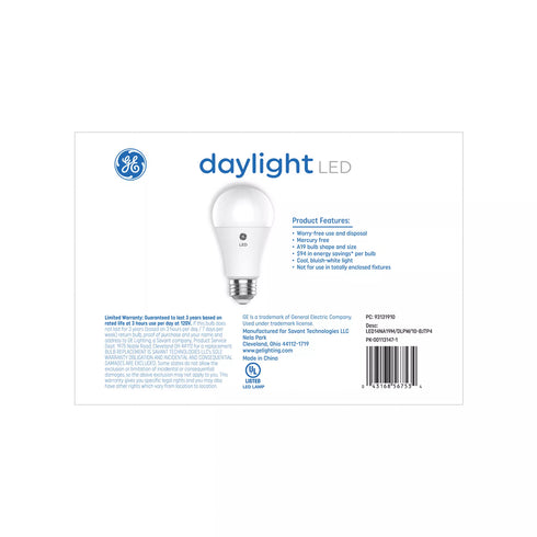 GE 100W General Purpose LED A19 Light Bulbs, 4 pk. - Daylight