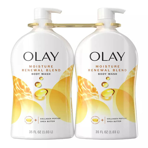 Olay Moisture Renewal Blend Hydrating Body Wash, Dual Pack