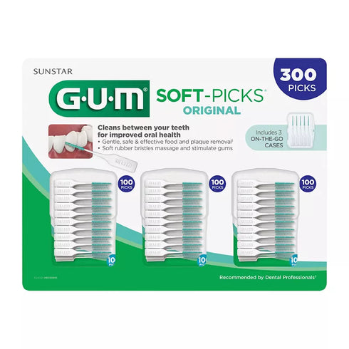GUM Soft Picks Original Dental Flossing Picks, 300 Count