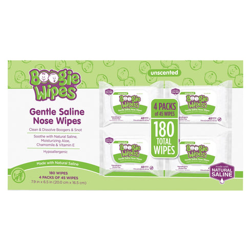 Boogie Wipes Unscented Gentle Nose Wipes, 4 pk./180 ct.
