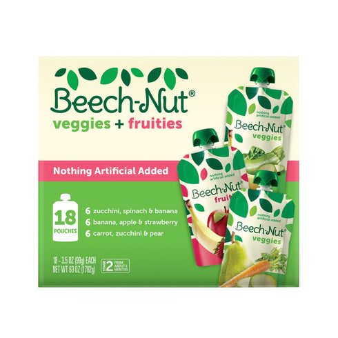 Beech-Nut Veggies and Fruities Stage 2 Baby Food Variety Pack, 18 pk./35 oz.