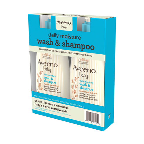 Aveeno Baby Daily Moisture Body Wash & Shampoo with Natural Oat Extract, 2 pk./18 fl. oz.