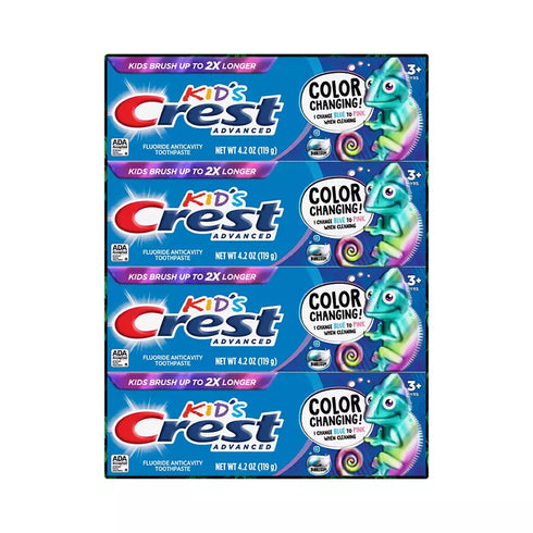 Crest Advanced Kid's Fluoride Toothpaste, Bubblegum Flavor, 4 ct./4.2 oz
