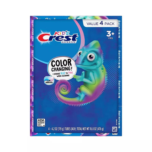 Crest Advanced Kid's Fluoride Toothpaste, Bubblegum Flavor, 4 ct./4.2 oz
