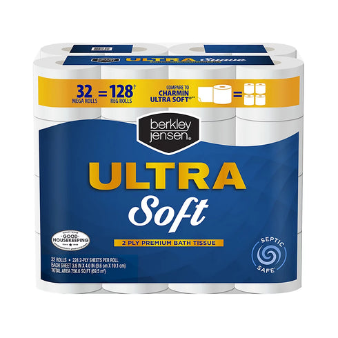 Berkley Jensen Ultra Soft Bath Tissue, 32 pk./224 sheets per roll