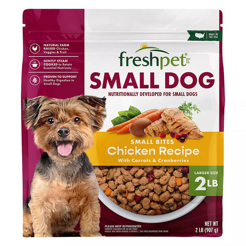 Freshpet Small Dog Food – Real Chicken Recipe, Soft & Natural Fresh Meal for Small Breeds, 2 lbs