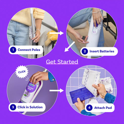 Swiffer PowerMop Multi-Surface Refill Bundle, 10 Mopping Pads + 2 Floor Cleaning Solutions