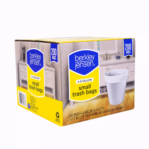 Berkley Jensen Trash Basket Liners, 200 ct./4-6 gal.