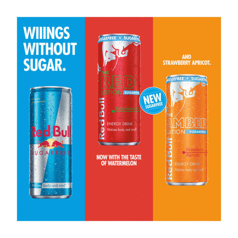 Red Bull Sugar Free Red Edition Watermelon Energy Drink, Cans, 24 pk./8.4 fl. oz.