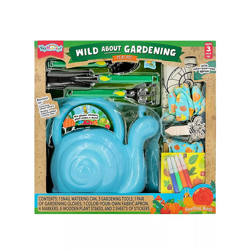 Yay Hooray Wild About Gardening Activity Garden Set for Kids – Pretend Play Garden Tools & Learning Kit