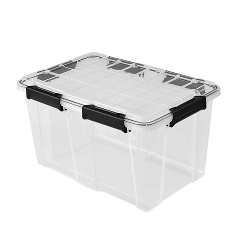 Sterilite 54-Quart Clear Storage Bin with Secure Latching Lid