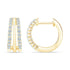 0.30 CTW Three Row Diamond Huggie Hoop Earrings in 14K Gold