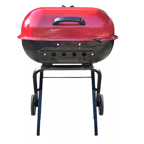 Americana Grills Walk-A-Bout Charcoal Grill with Adjustable Legs – Portable Outdoor BBQ Grill for Camping, Tailgating & Backyard Use