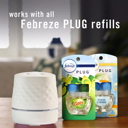Febreze PLUG Scented Oil Starter Kit, Warmer + 2 Downy & 1 Downy Calm Refills