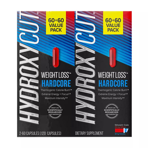 Hydroxycut Hardcore Scientifically Tested Energy & Weight Loss Pills, Capsules, 120 ct