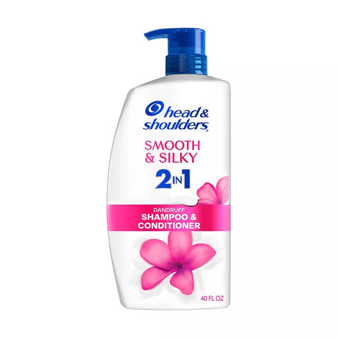 Head & Shoulders 2-in-1 Dandruff Shampoo & Conditioner Smooth & Silky, 40 oz