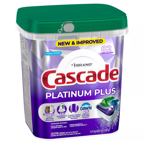 Cascade Platinum Plus Dishwasher Pods - Fresh Scent, 82 ct.