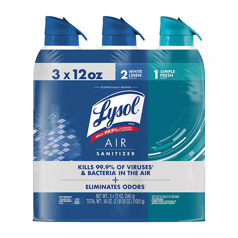 Lysol Air Sanitizing Spray, 3 pk./12 oz.