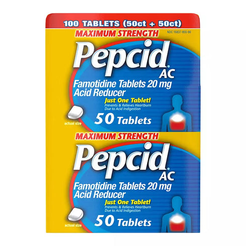 Pepcid AC Maximum Strength for Heartburn Prevention & Relief Tablets, 100 ct