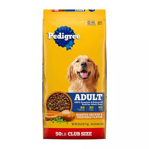 Pedigree Adult Roasted Chicken and Vegetable Dry Dog Food, 50 lbs.