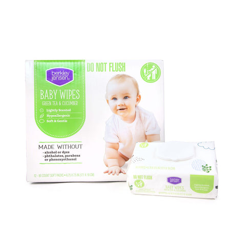 Berkley Jensen Baby Wipes - Green Tea & Cucumber, 12 pk./90 ct. each