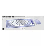 Logitech POP Icon Keyboard & Mouse Combo – Wireless Mechanical-Style Keys in Rose & Off-White