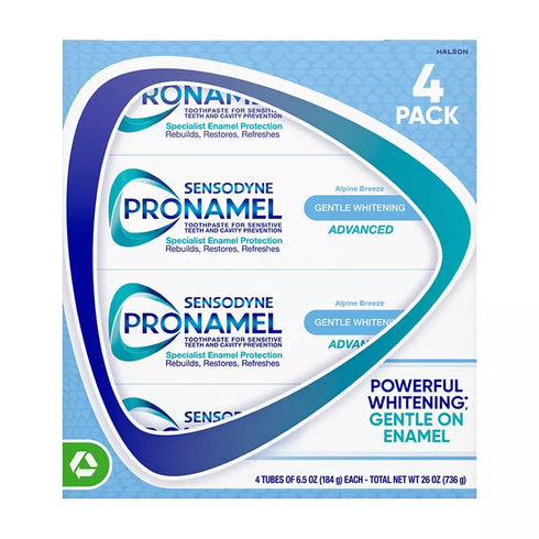 Sensodyne Pronamel Gentle Whitening Toothpaste for Sensitive Teeth, 4 Pack 6.5 oz Each