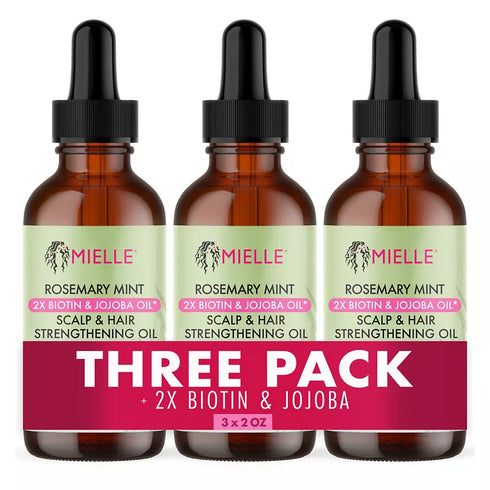 Mielle Rosemary Mint Scalp & Hair Strengthening Oil, 3 Pack 2 fl oz Each