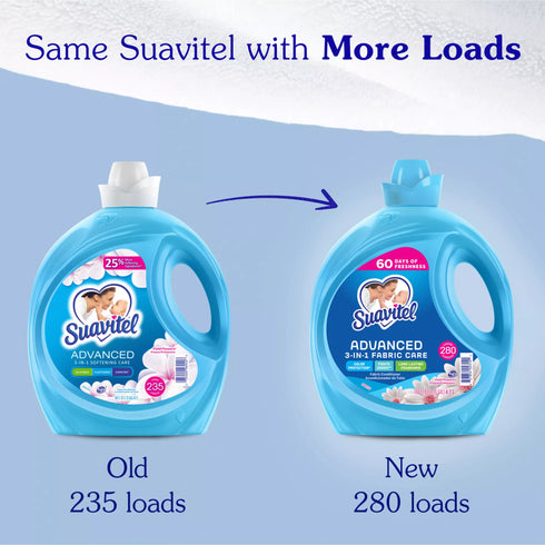 Suavitel Advanced 3-in-1 Fabric Care - Field Flowers, 280 loads/160 oz.