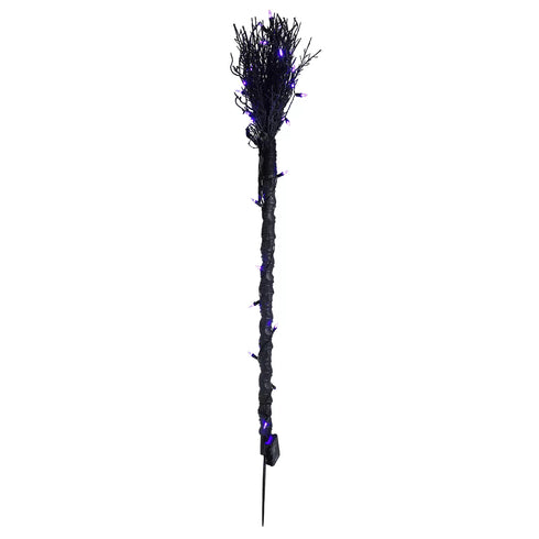 Berkley Jensen 50" Plastic Witch Broom Greeter with Waterproof LED Light