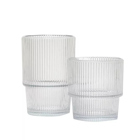 Monaco Glass Drinkware Set with Highball and Rocks Glasses