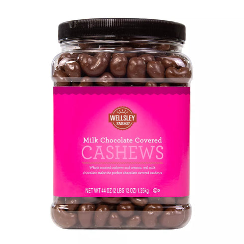 Wellsley Farms Milk Chocolate Covered Cashews, 44 oz – Gourmet Chocolate & Nut Snack