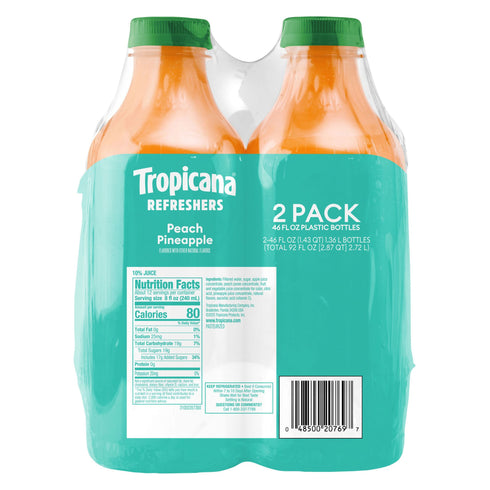 Tropicana Refreshers Peach Pineapple Juice Drink, 2 ct./46 fl. oz.