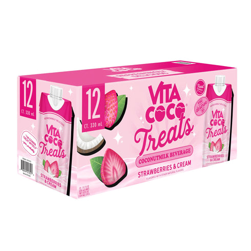 Vita Coco Treats, Strawberries and Cream, Coconut Milk Drink, 12 pk./330 ml.