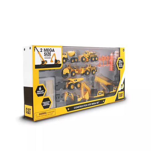 CAT Construction Site Mega Set – Multi-Vehicle Heavy-Duty Construction Playset