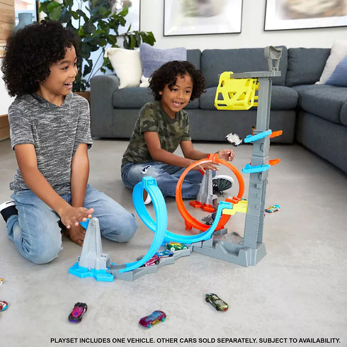 Hot Wheels Loop & Launch Track Set – High-Speed Looping Action, Precision Launcher & Stunt Play for Kids