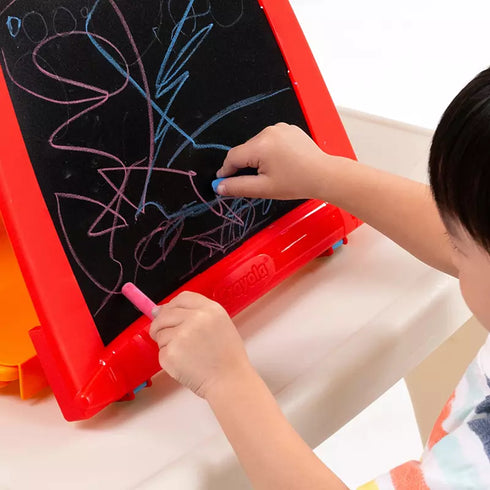 Crayola Art-To-Go Table Easel Magnetic Set, 128pc – Portable Kids Art Station with Easel, Magnets, and Creative Supplies