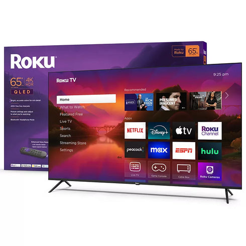 ROKU 65" QLED 4K Smart TV with Quantum Color, HDR, Voice Control & 4-Year Protection Plan
