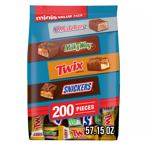 3.57 lbs bag - Snickers, Twix & More Minis Halloween Chocolate Candy Bars
