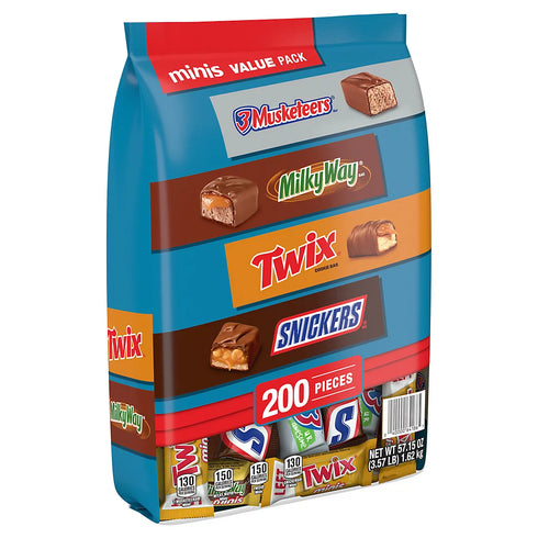 3.57 lbs bag - Snickers, Twix & More Minis Halloween Chocolate Candy Bars