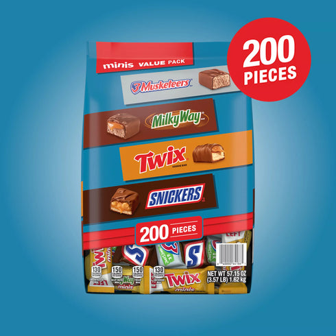 3.57 lbs bag - Snickers, Twix & More Minis Halloween Chocolate Candy Bars