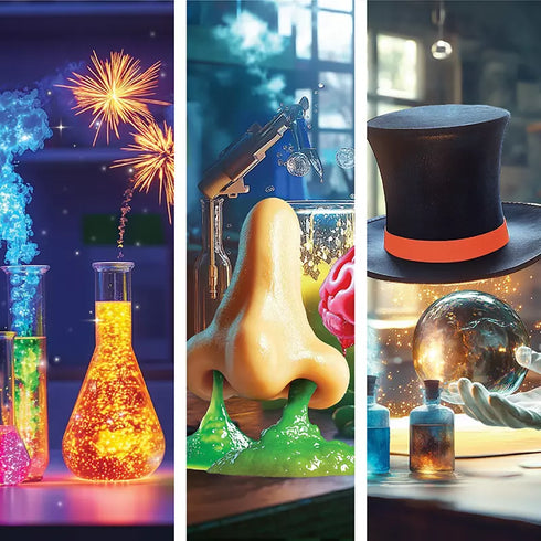 Discovery Kids 3-in-1 Science Station – STEM Learning Lab with Microscope, Chemistry Tools & Exploration Activities