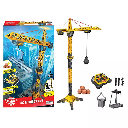 Dickie Toys Titan 59-Inch RC Crane with Accessories – Remote Control Construction Crane