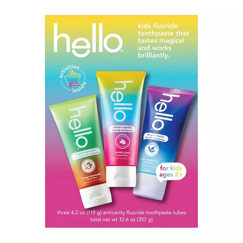 Hello Kids Toothpaste Fluoride Variety Pack, 3 pk./4.2 oz
