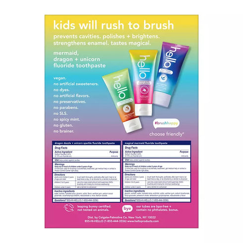 Hello Kids Toothpaste Fluoride Variety Pack, 3 pk./4.2 oz