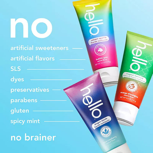 Hello Kids Toothpaste Fluoride Variety Pack, 3 pk./4.2 oz