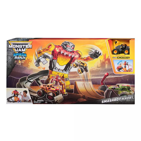 Monster Jam Smash & Bash Smashbot Playset – Action-Packed Monster Truck Arena with Launch